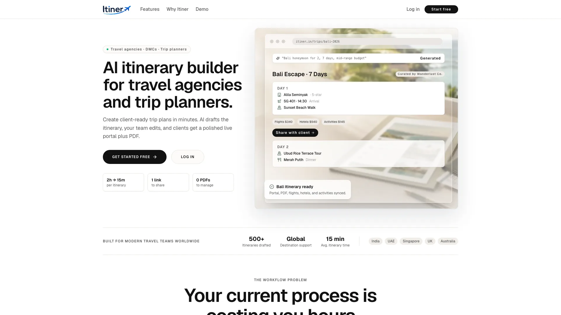 Itiner interface