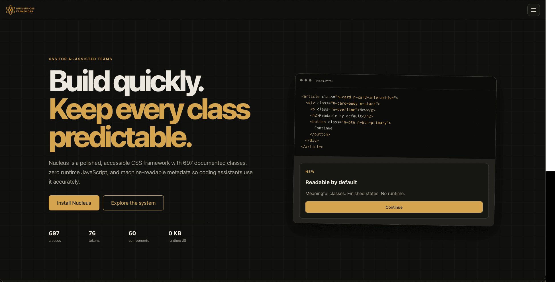 Nucleus CSS screenshot