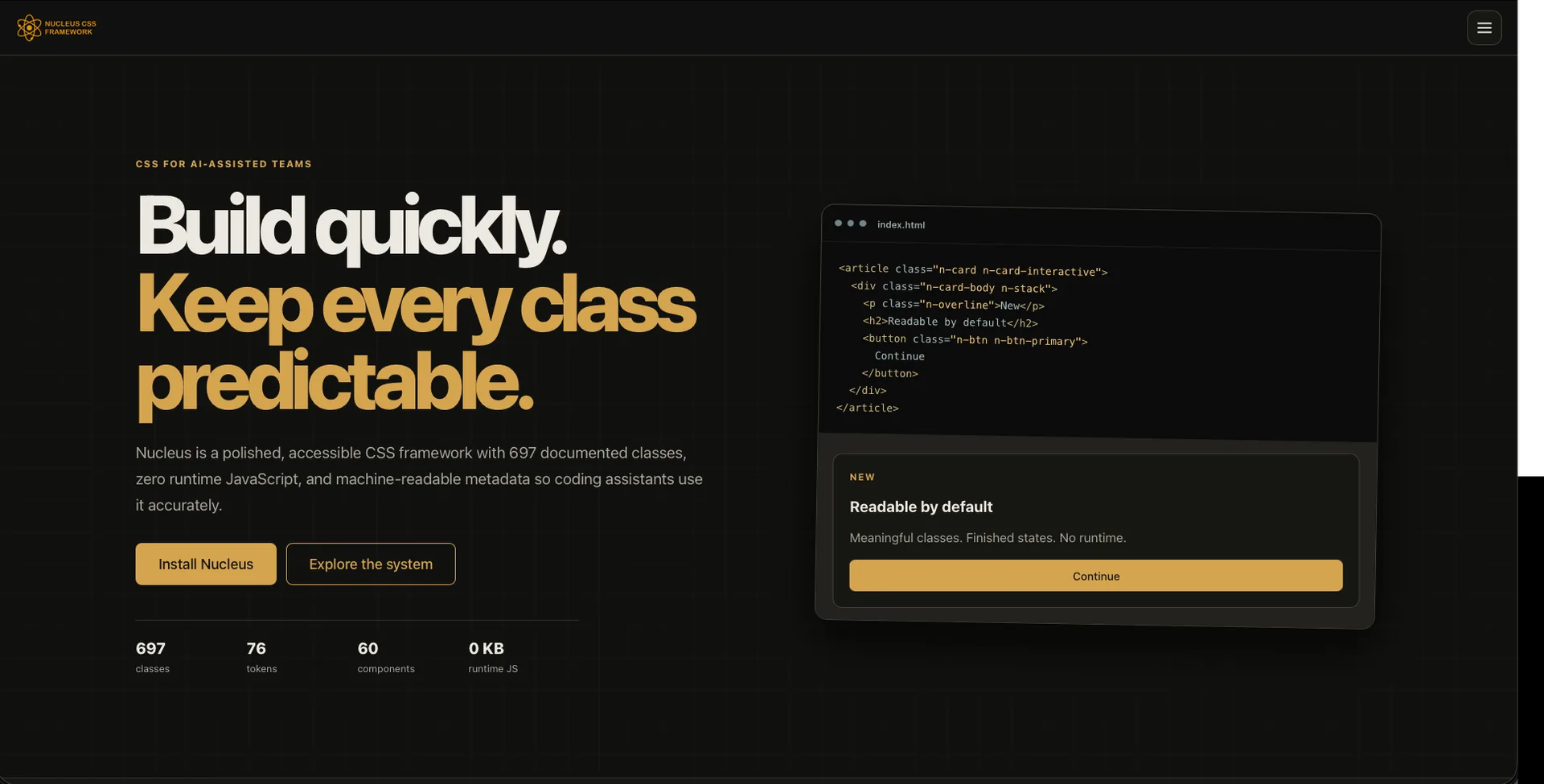 Nucleus CSS screenshot